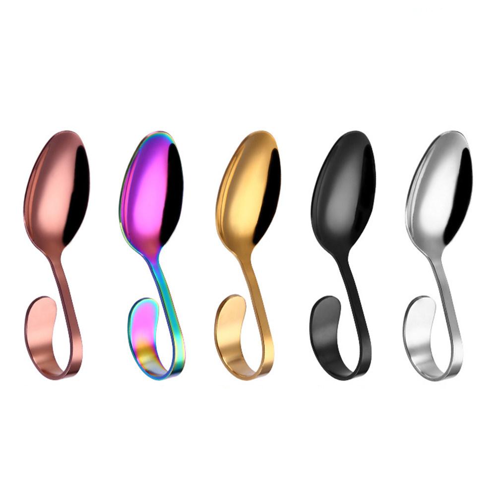 Mirror Polished Stainless Steel Spoon with Curved Handle High End Appetizer Serving Tool for Cocktail Party Banquet Display