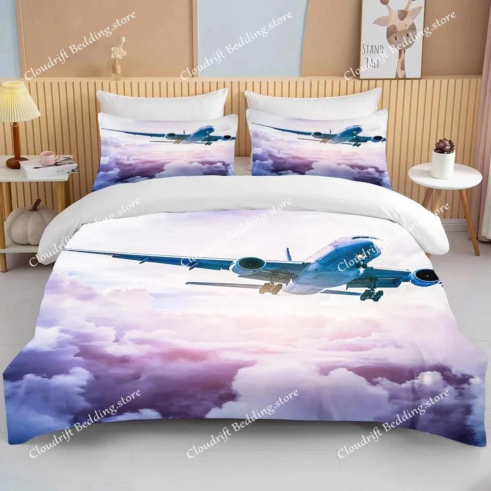 fashion 3D Printed Airplane Plane Bedding Set Cartoon Duvet Covers With Pillowcases Soft Bedclothes Custom Bed Linen Drop Ship02