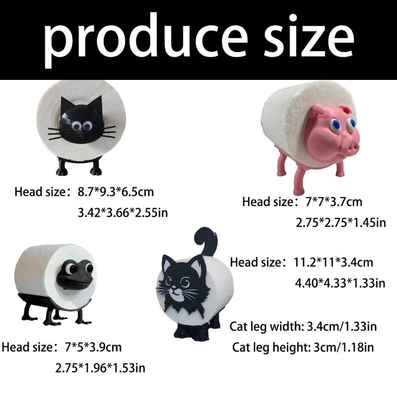 Lustiger Toilettenpapierrollenhalter mit Tieren Kompakte Badezimmerdekorationen Kunststoff-Aufbewahrungs-Organizer Einfache Montage Kein Werkzeug erforderlich