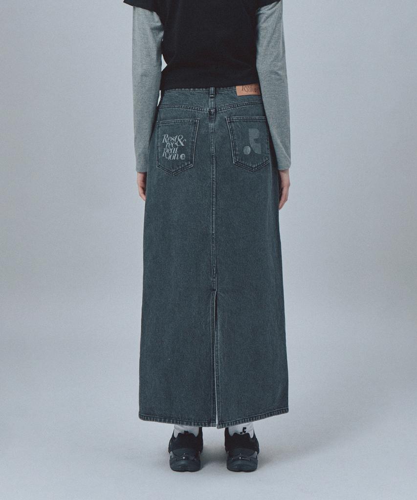 Rest And Recreation Denim Maxi Skirt - Black