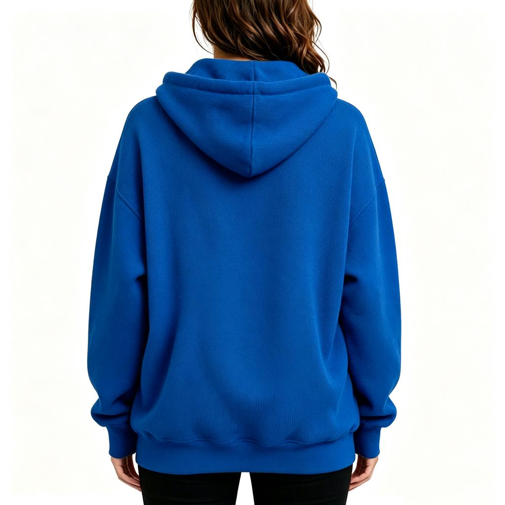 Women's Fashion Pet Pouch Hoodie Loose Drop Shoulder Pullover or Zip-Up Sweatshirt