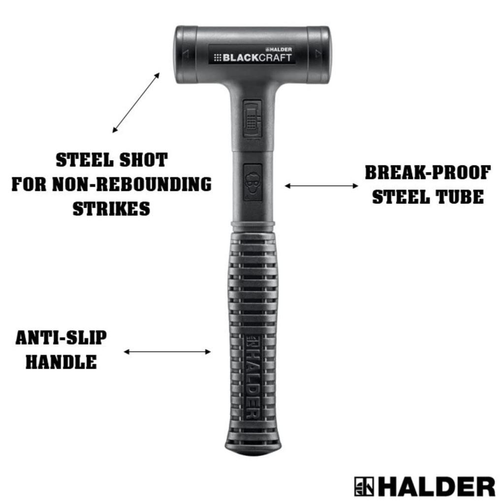 Halder Recoilless Plastic Hammer Black Craft Nylon Diameter 40 Swiss Made (White)