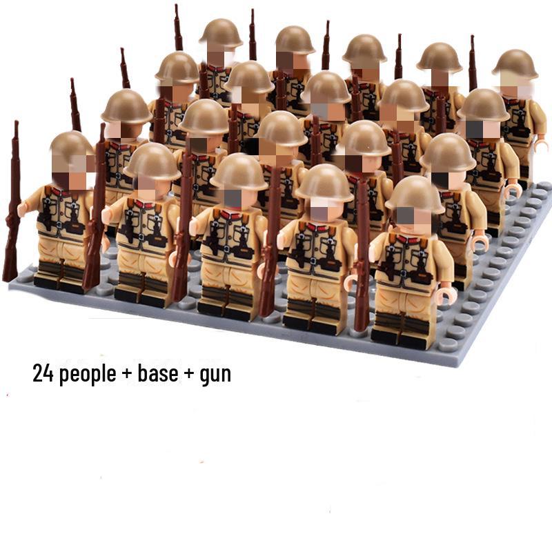 Eighth Route Army Minifigure Set: 24 Educational Assembly Building Blocks