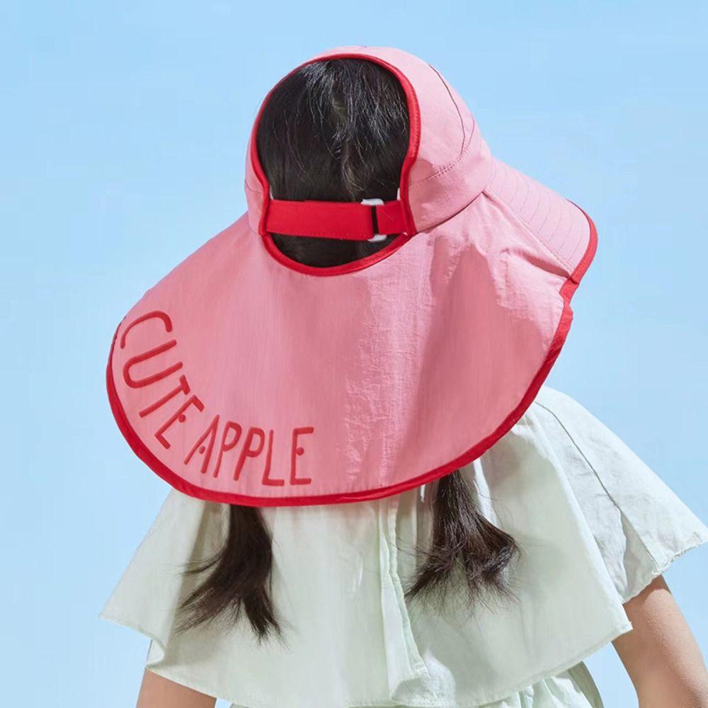 Anti UV Boys Girls Bucket Cap Korean Style Kids Neck Ear Cover Ins Children Sun Hat  Travel