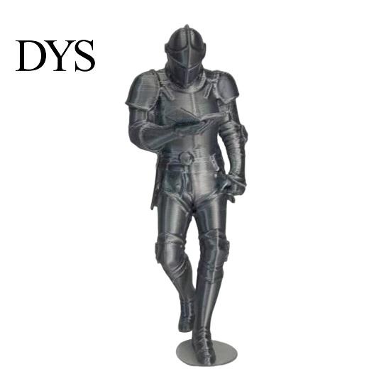 Small Metallic Sculpture Medieval Knight Bookshelf Decor, Armored Statue, Unique Gothic Library Figurine for Book Lovers, Fantasy Home & Office