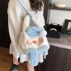 Sac à dos en peluche bonhomme de neige japonais avec design de fille de dessin animé pour un usage quotidien décontracté