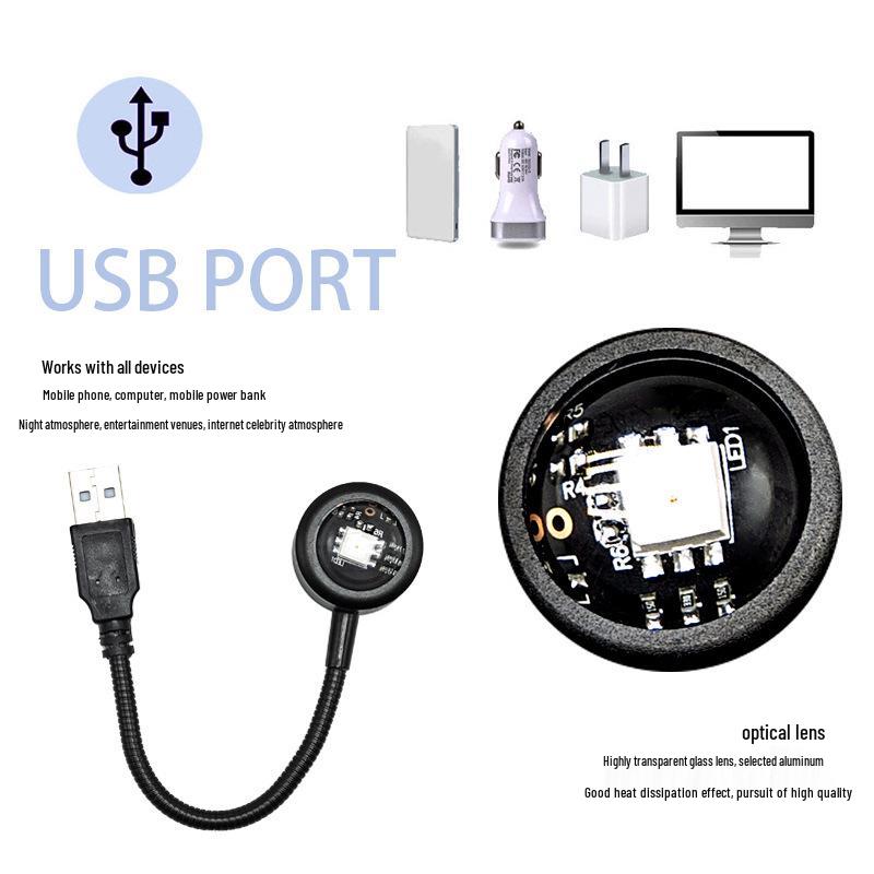 Sunset USB LED Floor Lamp - Colorful Bedroom Ambient Night Light & Photo Projector