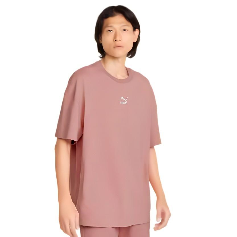 PUMA CLASSICS T Shirts Men's Rose Pink Crew Neck Moderate Straight Fit 533100-24