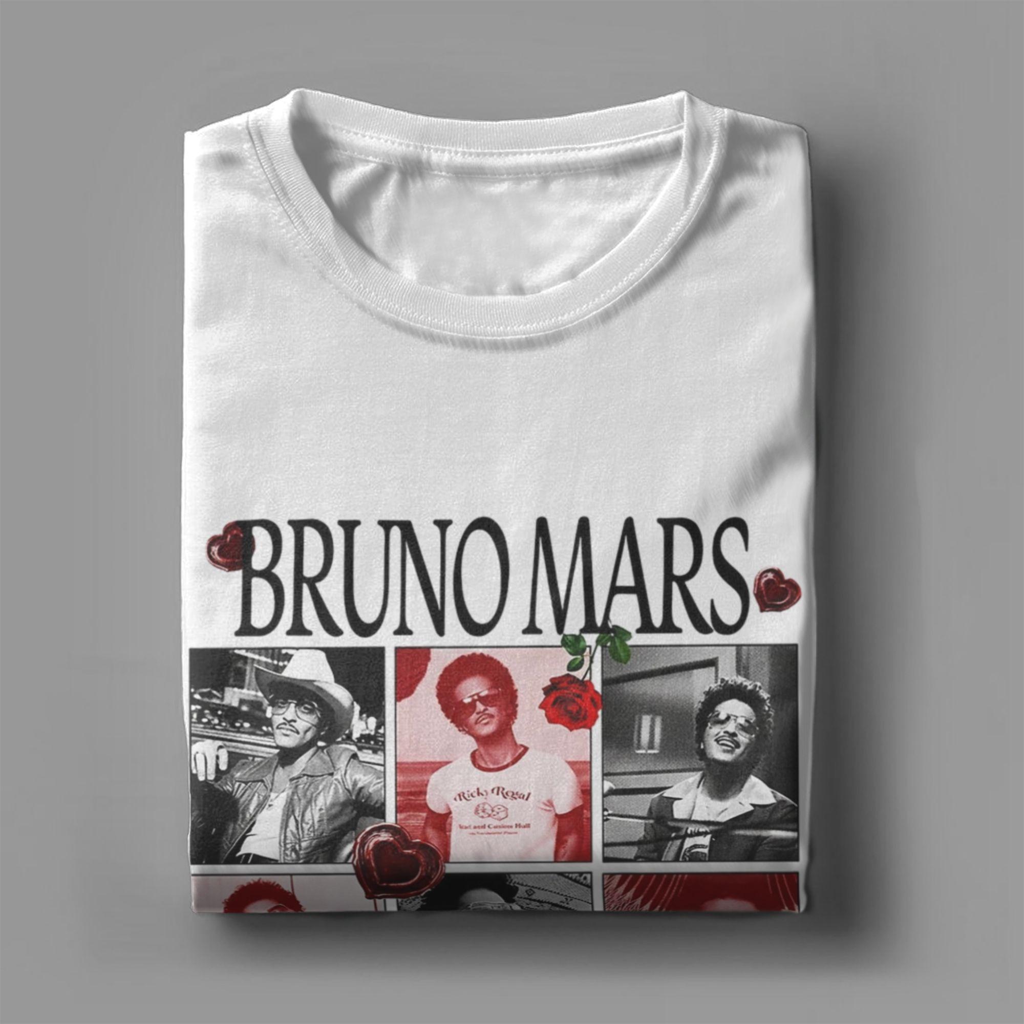 

Bruno Mars Vintage The Romantic Tour T-Shirt Men Vintage Pure Cotton Tee Shirt Round Neck Short Sleeve T Shirts Clothing - M... 5XL різнокольоровий
