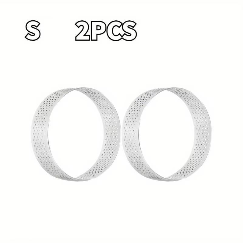 Non-Stick Perforated Tart Ring Set Stainless Steel Mousse Cake Mold Baking Tools for Dessert Decoration Kitchen Accessories