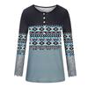Womens Fashion Lace Long Sleeve Hole Strip Slim Round Neck Button Print Pullover Women's T-Shirt