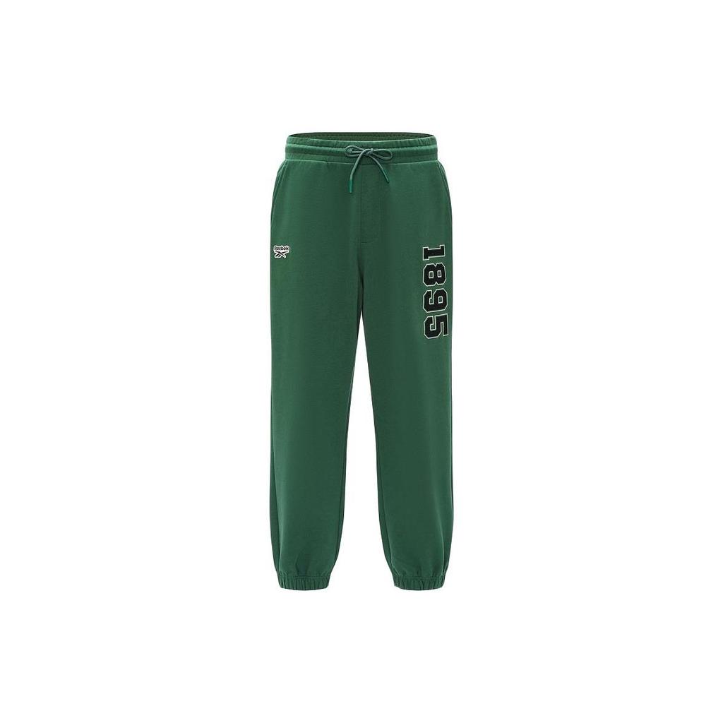 Reebok Simple Breathable Mid Waist Casual Knitted Sports Pants Unisex Pants Dark-Green 23FRC651UGL1