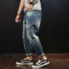 Spring Men's Casual Cropped Ripped Jeans