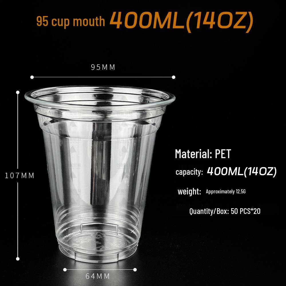 Disposable Transparent PET Cold Drink Cups with Lid for Milk Tea, Coffee, Homemade Beverages, or Lemon Tea