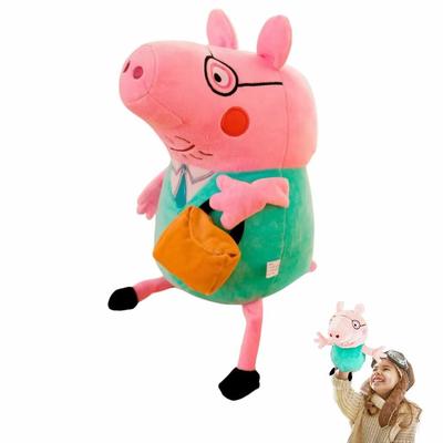 Peppa Pig Táta Prase Plyšová hračka 30 cm Měkké plyšové zvířátko Kreslená postavička Panenka Dětský dárek