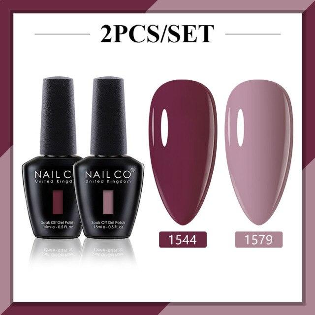 NAILCO 2 цвета, 15 мл, набор гель-лаков для ногтей Vernis, полуперманентный УФ-светодиодный гель для дизайна ногтей, принадлежности для профессионалов, отмачиваемый верхний слой