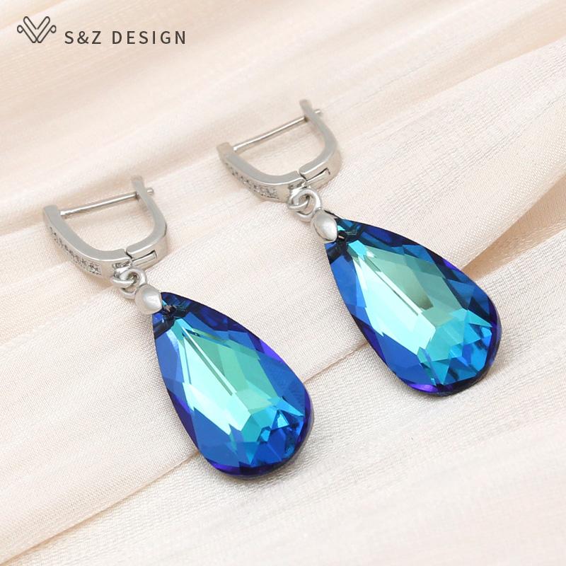 

Модные серьги-подвески цвета розового золота с каплями воды и кристаллами для женщин, свадебные украшения, элегантные серьги с кубическим цирконием