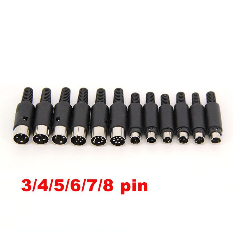 Mini 3/4/5/6/7/8 Pins oder Din-Stecker mit Kunststoffgriff Adapter Löten S-Video-Terminalkabel PS2-Anschluss Rundstecker