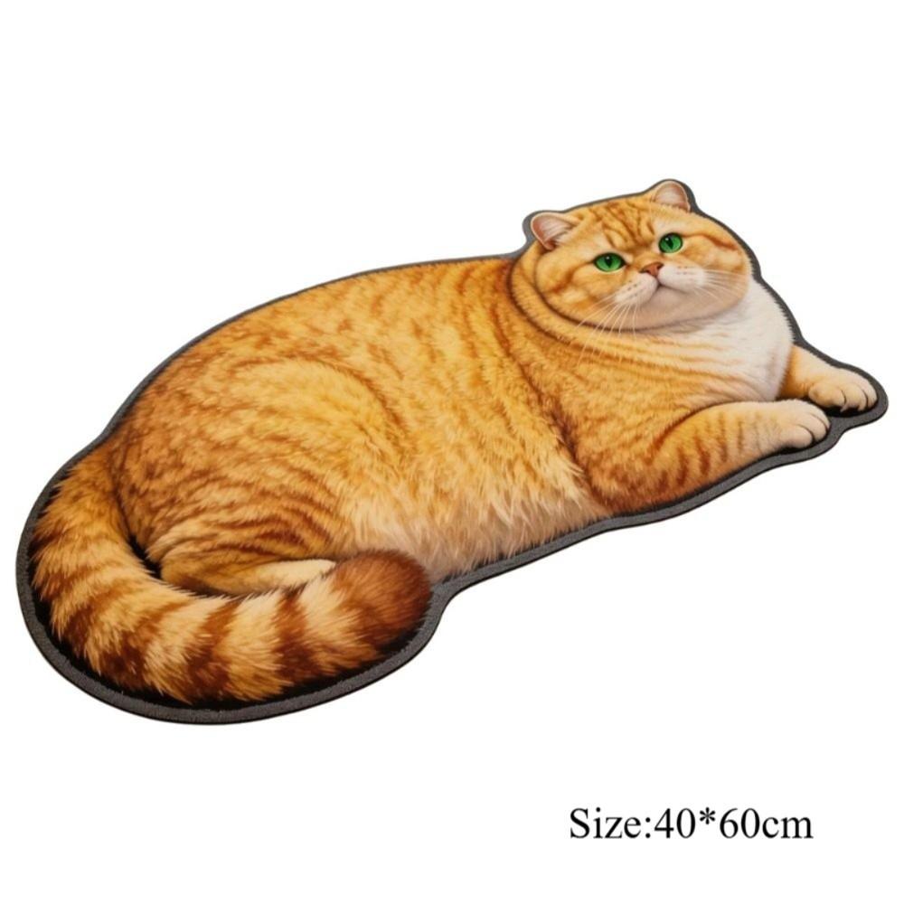40*60cm Cute Cat Diatom Floor Mat Super Absorbent Wear Resistant Design Bathroom Carpet Soft Non-slip Simulation Cat Floor Mat