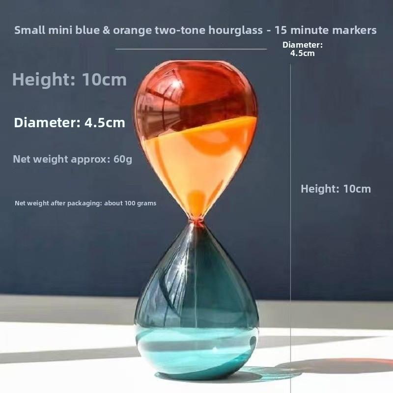 5/10/15 Minute Nordic Creative Two-color Glass Hourglass Ornament Timer Minimalist Style Jump Color Hourglass Home Decor Gifts