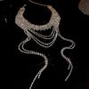 Korean cold wind diamond love pearl necklace Internet celebrity niche design temperament collarbone chain necklace women