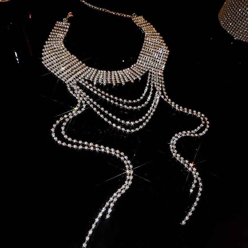 Korean cold wind diamond love pearl necklace Internet celebrity niche design temperament collarbone chain necklace women