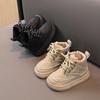 Plaid Autumn Baby Girl Shoes Boys Ankle Boots Flexible Thick Bottom Children Snow Boots  Kids Winter Shoe G06253