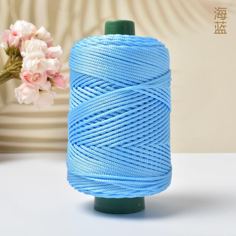 Light-Weight Ice Silk Yarn for Summer DIY Hand-Woven Sun Hat Bag Shoes Cushion Craft Rope Hollow Wool Crocheting Cushion