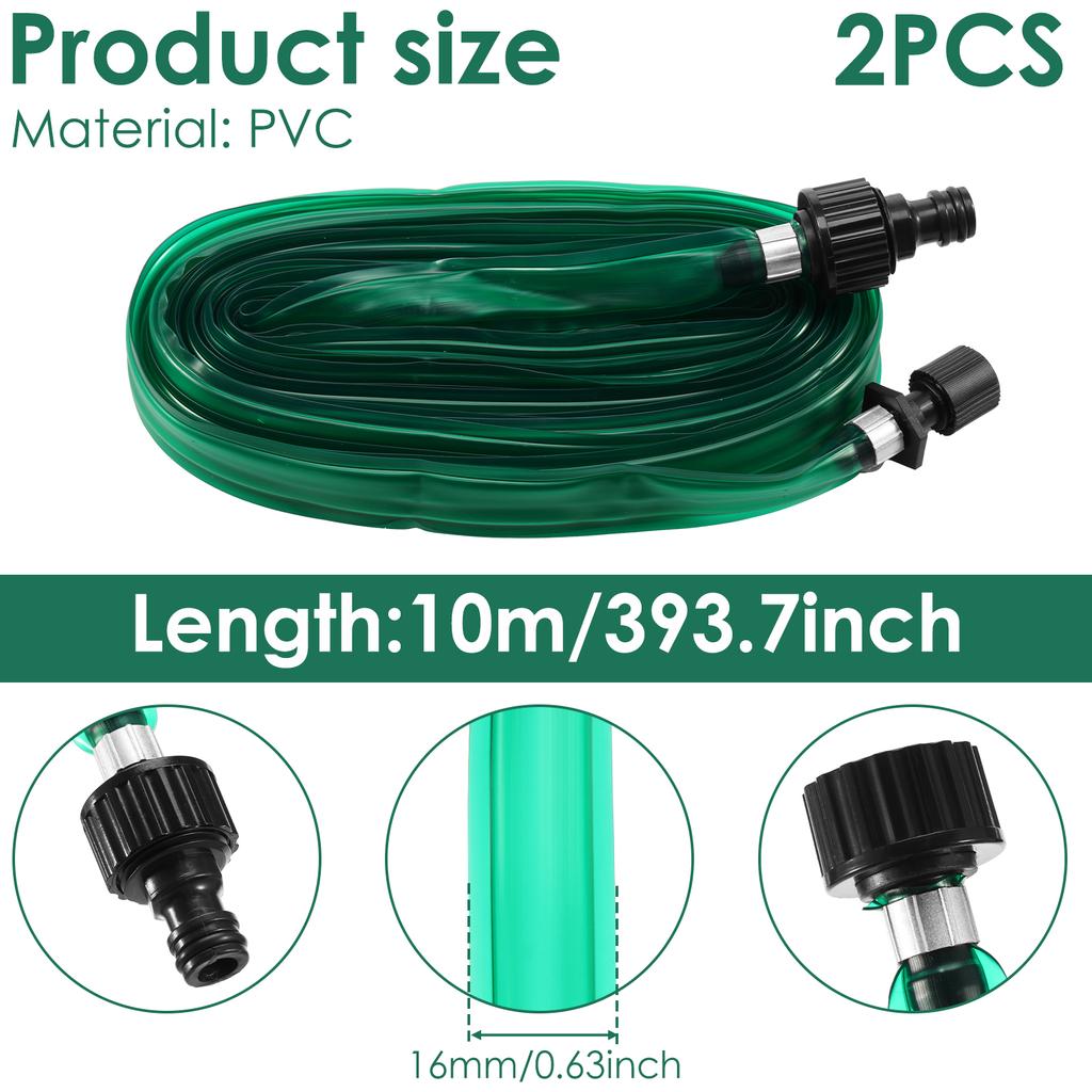 2 Stück 10/15M Sprinkler-Tropfschlauch PVC Gartenwasserschläuche Tropfschlauch Sprinkler-Set Rasenbewässerung Bewässerung Sprühschlauch für Garten