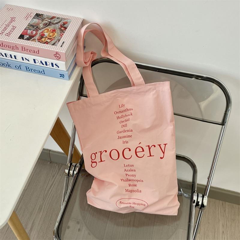 1 letter printed new casual canvas bag women's bag shoulder bag large capacity student bag