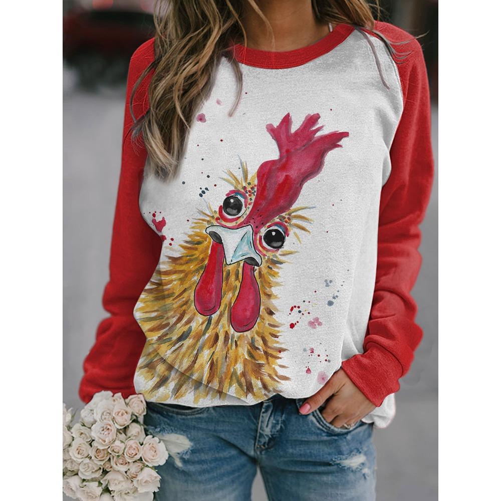 Herbst 3D Tierdruck Sweatshirts Modische Lässige Sport Langarm Damen Sweatshirts