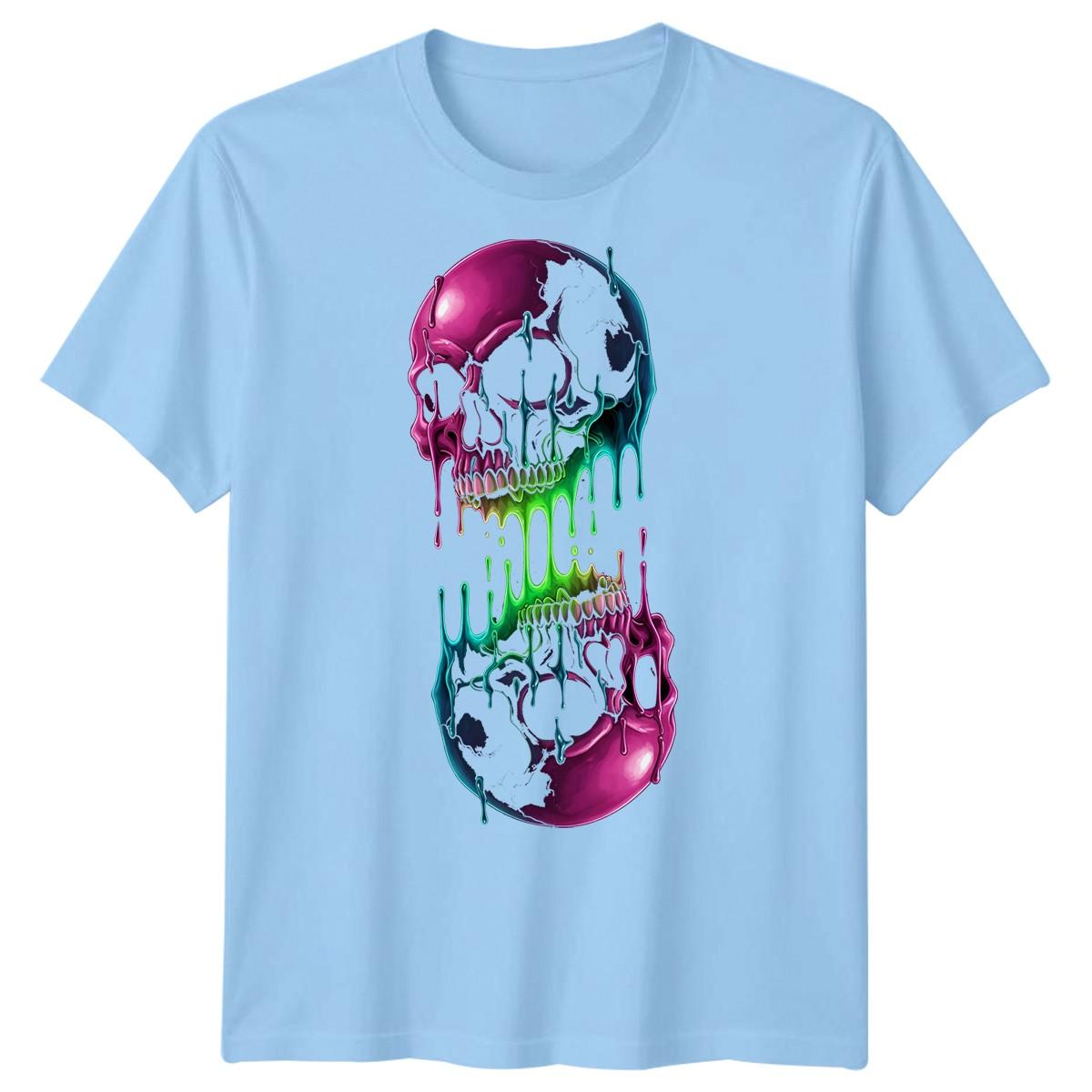 Melting Skull Graphic Art Mens T-Shirt Dripping Design S