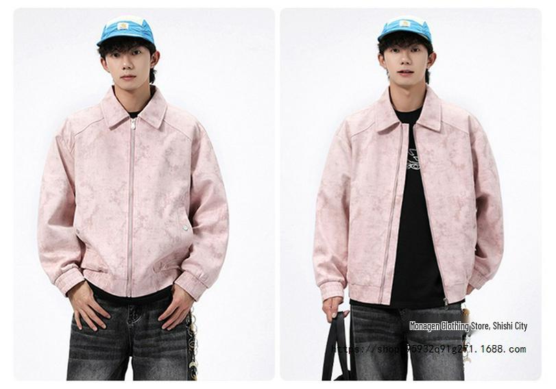 Men's Gradient Lapel Faux Suede Casual Jacket - Autumn Light Luxury Collection
