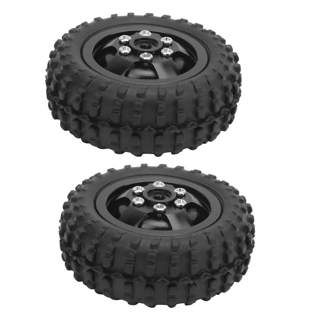 D12005 52mm RC Car Tyre Rubber Aluminium Alloy AntiSkid Tires for WPL D12 110 RC Truck(Black BL )