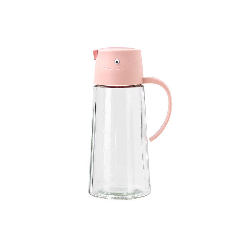 Baiya Glass Oil & Vinegar Dispenser with Handle and Automatic Lid