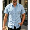 Jacquard overhemd met korte mouwen voor heren – casual sportpoloshirt met een omgeslagen kraag