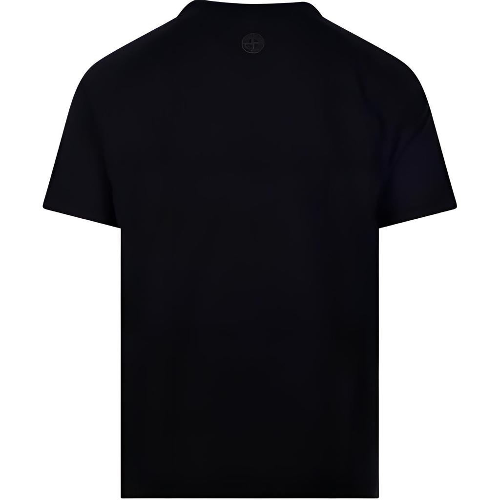 STONE ISLAND Buchstaben Pullover Rundhals Kurzarm T-Shirt Herren T-Shirts Schwarz S152100020S0081-V0029
