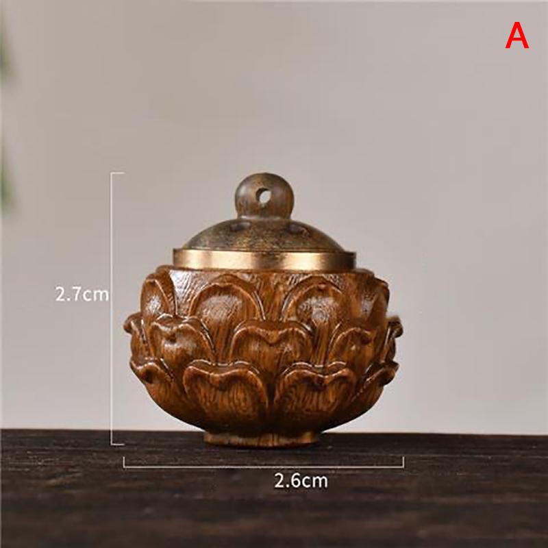 1Pc Hollow Box Pendant Accessories Portable Mini Lotus Sandalwood Sachet Medicine Pill Case Rescue Storage