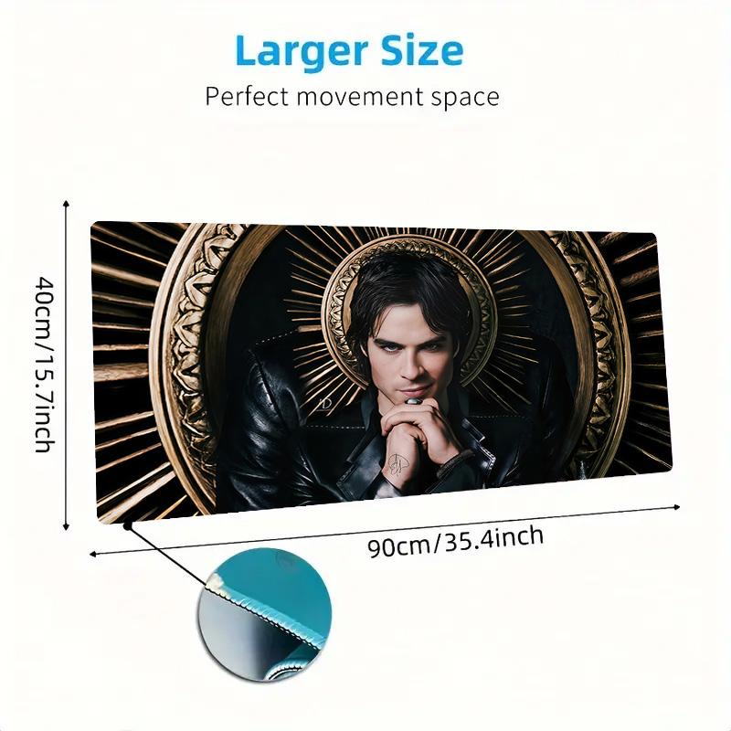 Damon Salvatore Large Size Mouse Pad Large Gaming Table Cushion Non-slip Laptop Tablet Big Mousepad XXL Mat Mini PC Playmat With Lock edge