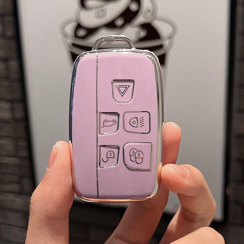 

Чехол для ключа Land Rover & Jaguar - Discovery, Sport, Velar, Freelander TPU-оболочка фиолетовый