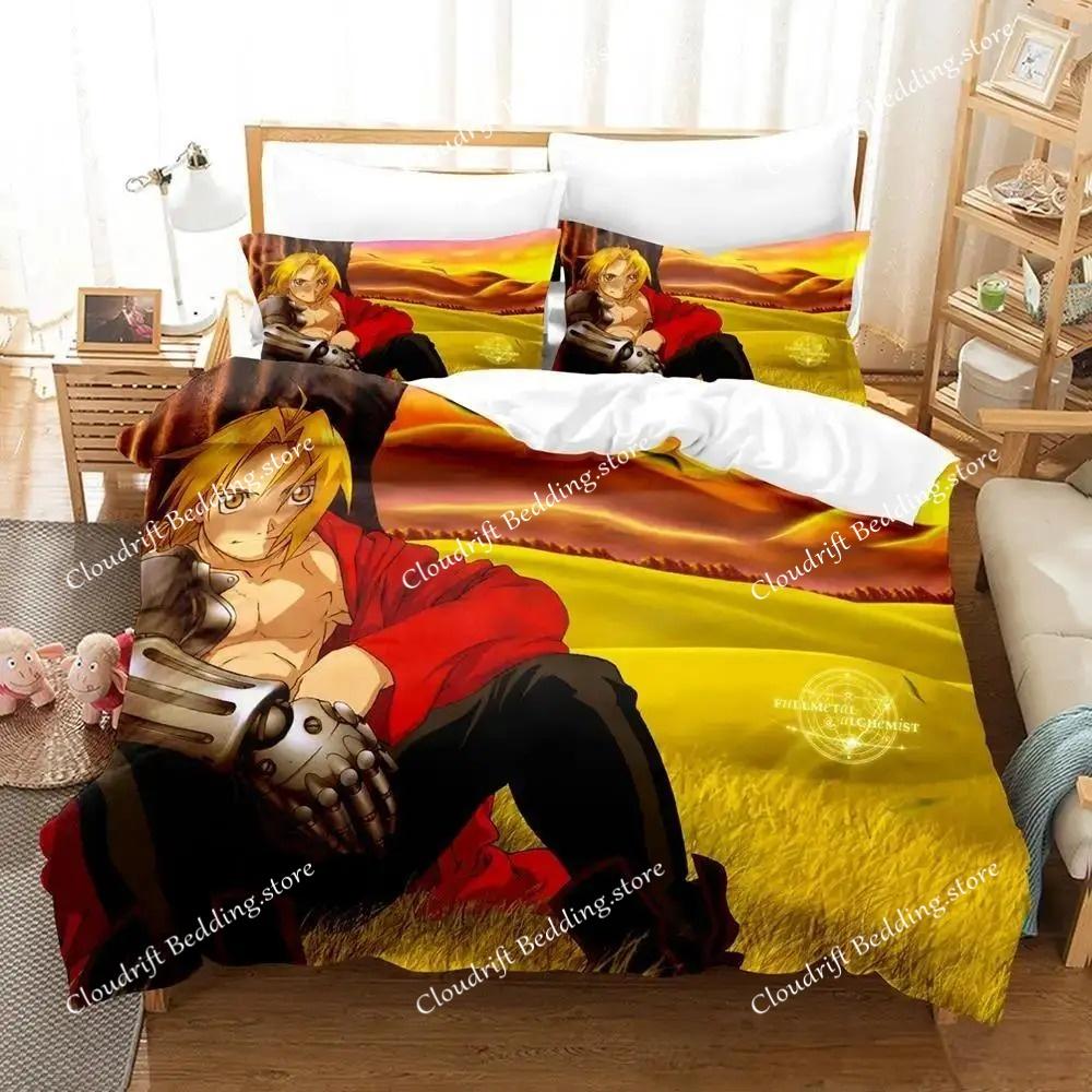 Fullmetal Alchemist Bedding Set Single Twin Full Queen King Size Bed Set Adult Kid Bedroom Duvet Cover Sets 3D Print Anime Bed