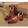 2025 New French-Style Women's Wedding Shoes - Bowknot Fairy Bridesmaid Shoes, Two-Way Wear Block Heel, Comfortable Non-Tiring Feet, StyleXCY34-888-200