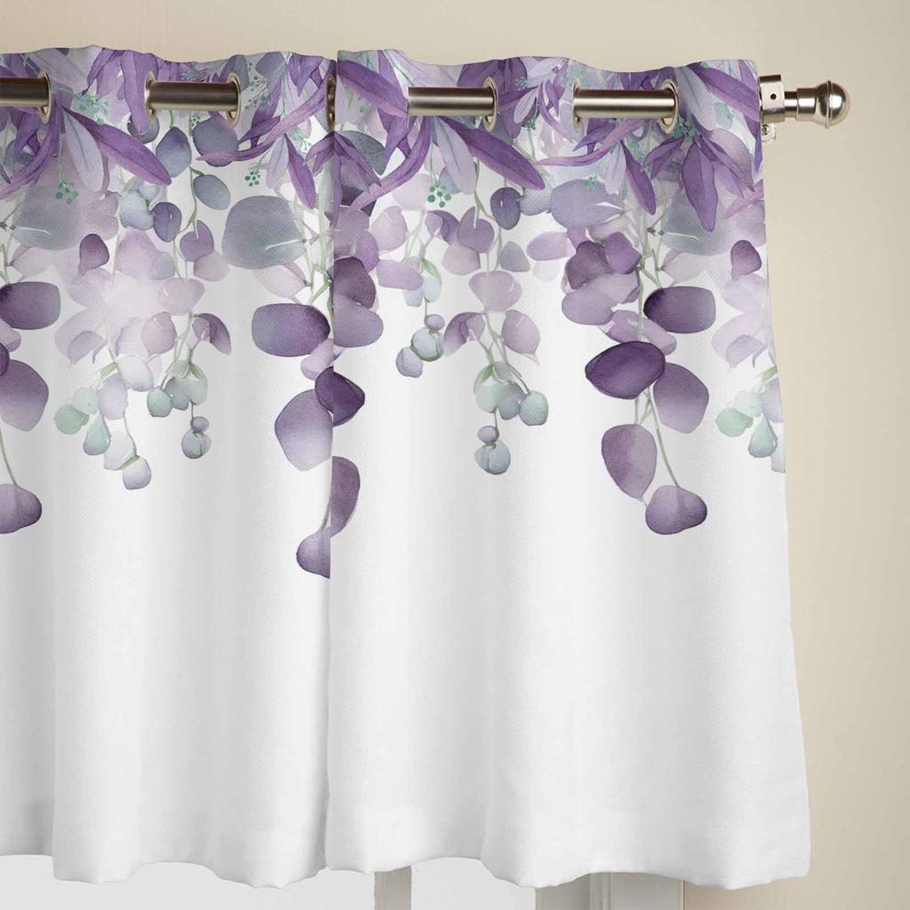 Spring Watercolor Eucalyptus Leaves Window Curtains for Living Room Luxury Bedroom Curtain Kitchen Blinds Drapes Curtains