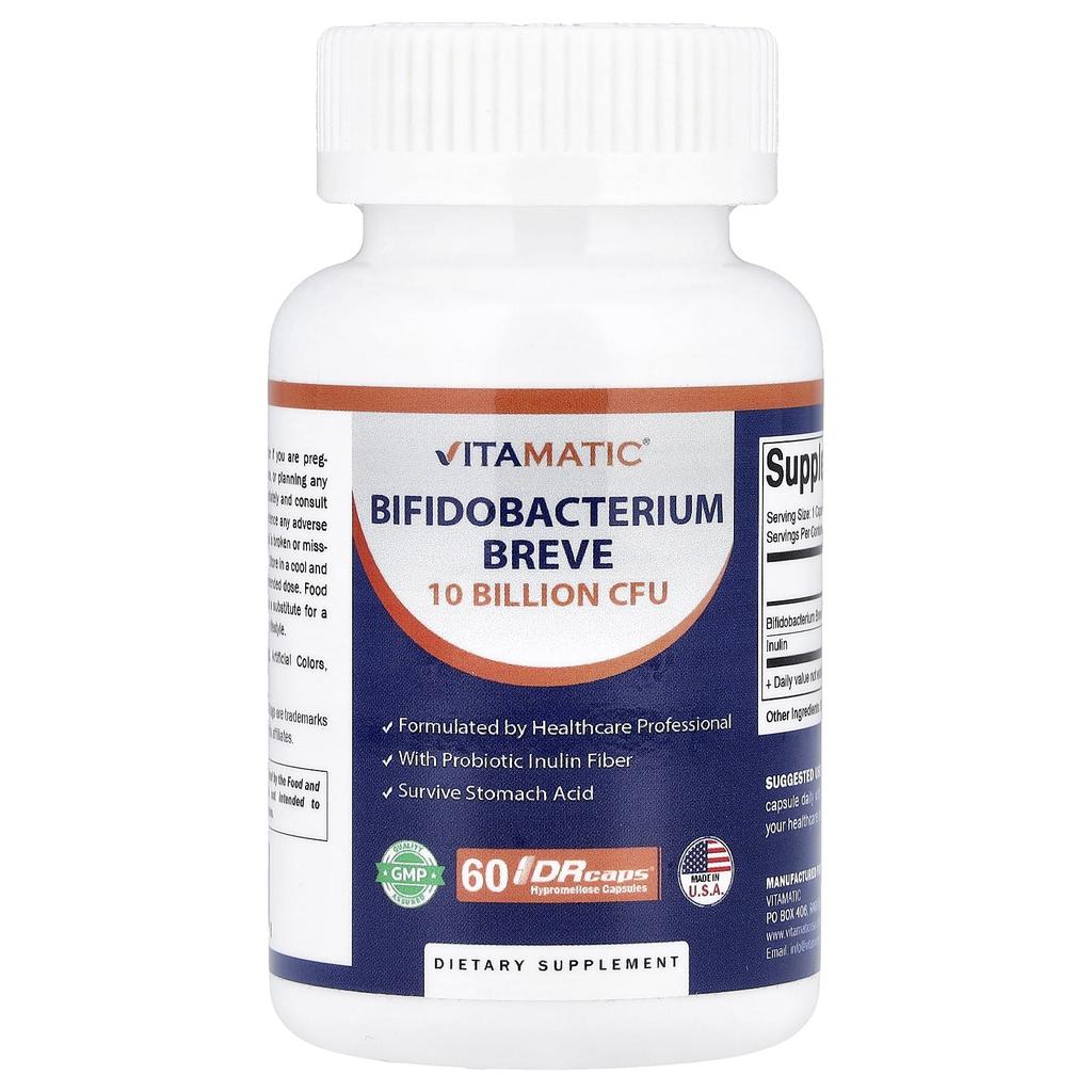 Vitamatic Bifidobacterium Breve, DrCaps® Hypromellose Capsules, 60 Capsules