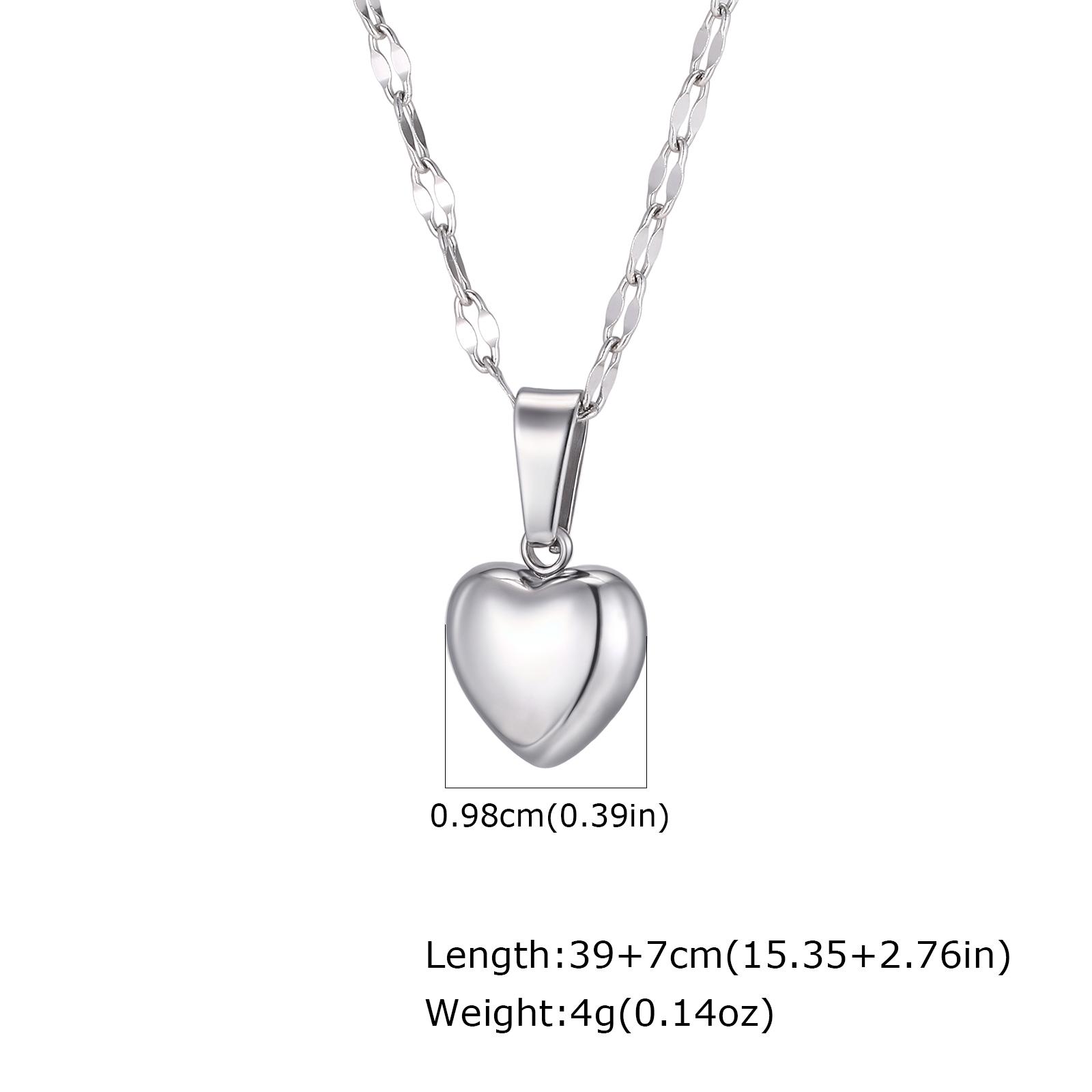 

Women s Stainless Steel Heart Pendant Necklace Non-fading Clavicle Chain Fashion Jewelry