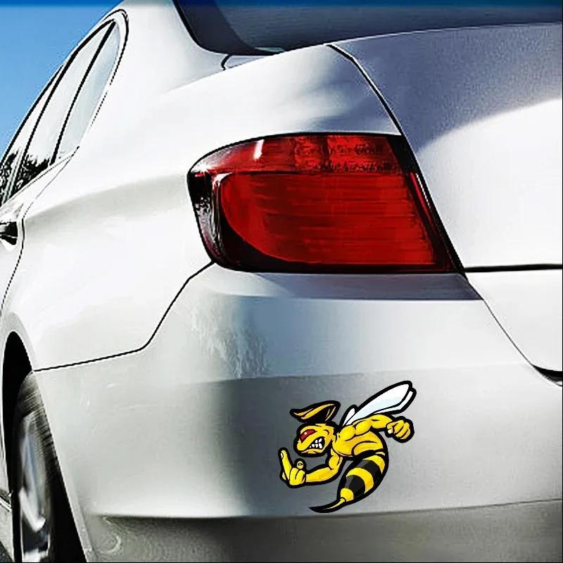 Waterdichte Statische Hechtende Autosticker Zonder Lijm Grappige Bloem Boze Wesp Decoratie Verwijderbare Autokunst Voor Achterbumper