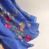 Ethnic Style Embroidered Cotton-Linen Scarf: Thin, Breathable, Fashionable Sun Protection; Wear as Head Wrap or Shawl.
