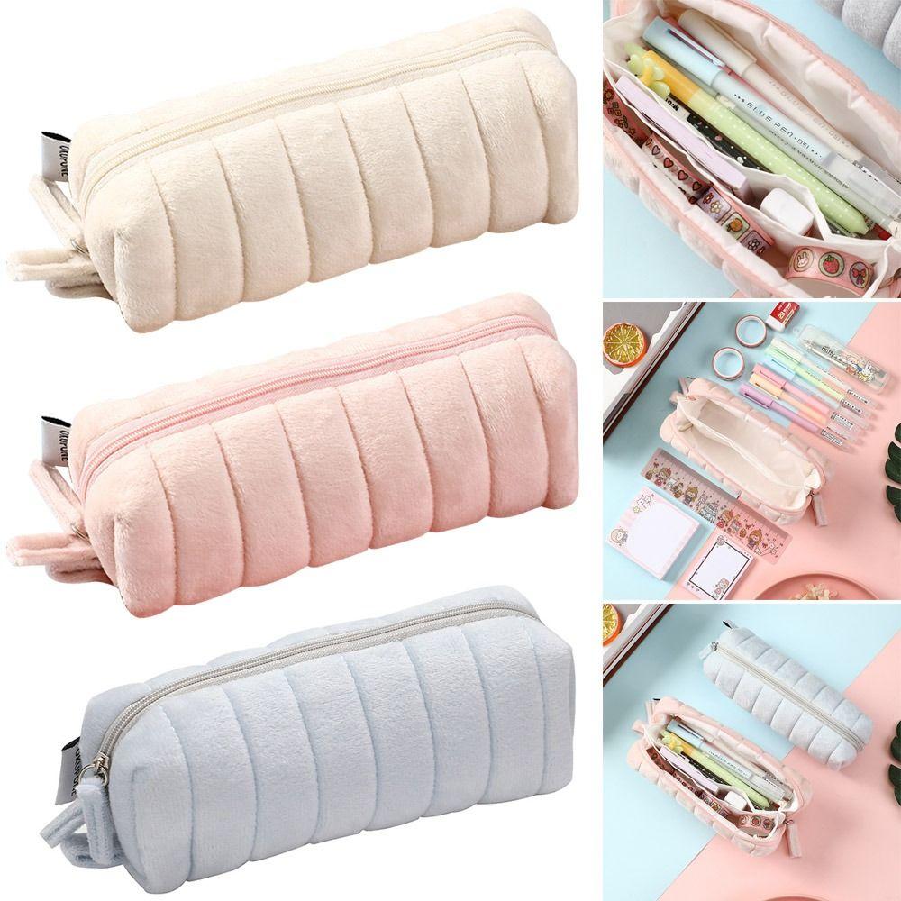 

Портативная простая сумка для канцелярских принадлежностей большой емкости с мультяшными облаками, сумка-карандаш для хлеба, многослойная сумка-карандаш