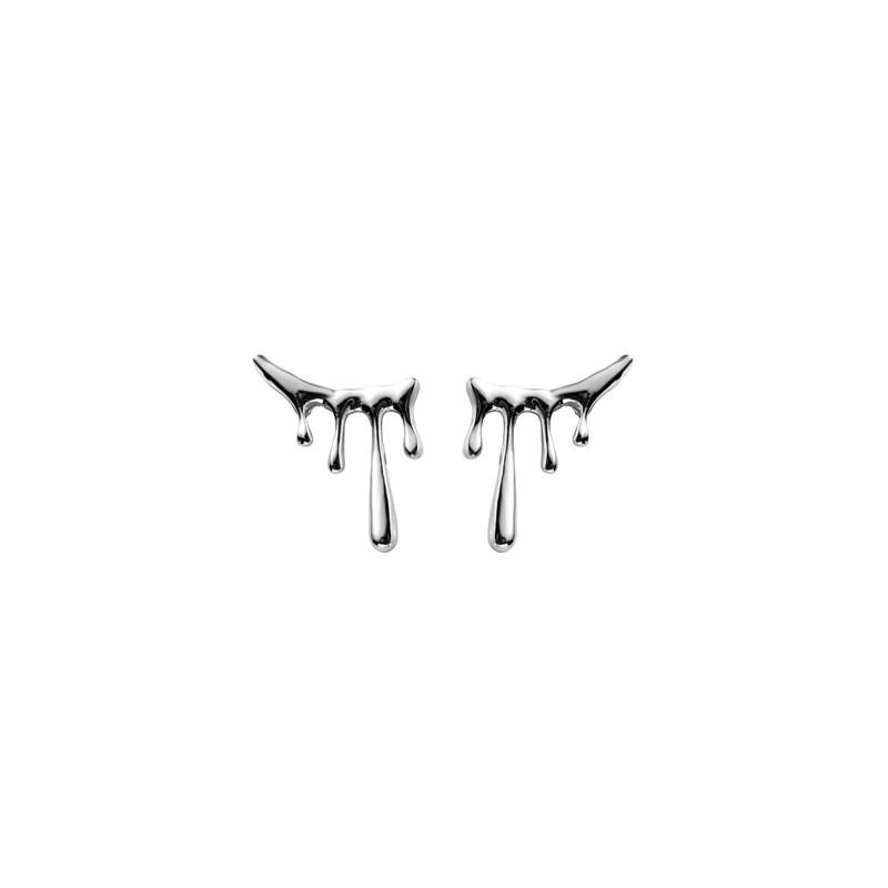 Silver Alloy Trendy Womens Asymmetric Earrings Geometric Design Fashion