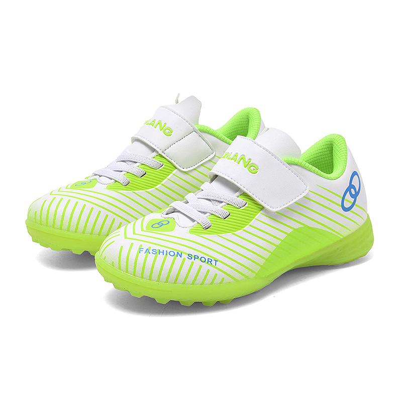 Children'S Football Shoes Velcro Leather Feet Boys And Girls Kindergarten Children Students Non-Slip Training Shoes